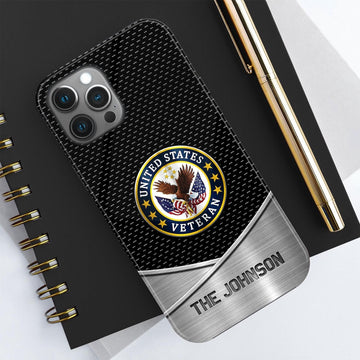 Military Phone Cases, Us Veteran Phone Case Personalized Your Name And Rank, Military Phone Case, Veteran Phone Case