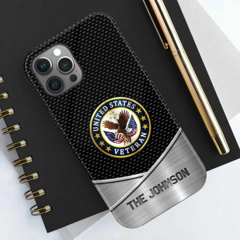 Military Phone Cases, Us Veteran Phone Case Personalized Your Name And Rank, Military Phone Case, Veteran Phone Case