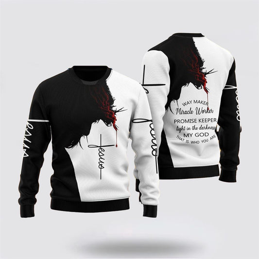 My God - Jesus Ugly Christmas Sweater For Men & Women, Sweater For Christian