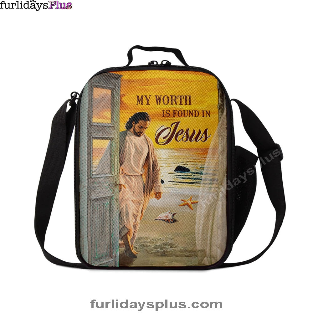 My Worth Is Found In Jesus God Lunchbag, Jesus Christ Lunch Bag, Christian Lunch Bag