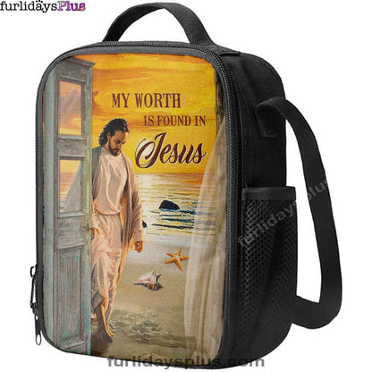 My Worth Is Found In Jesus God Lunchbag, Jesus Christ Lunch Bag, Christian Lunch Bag