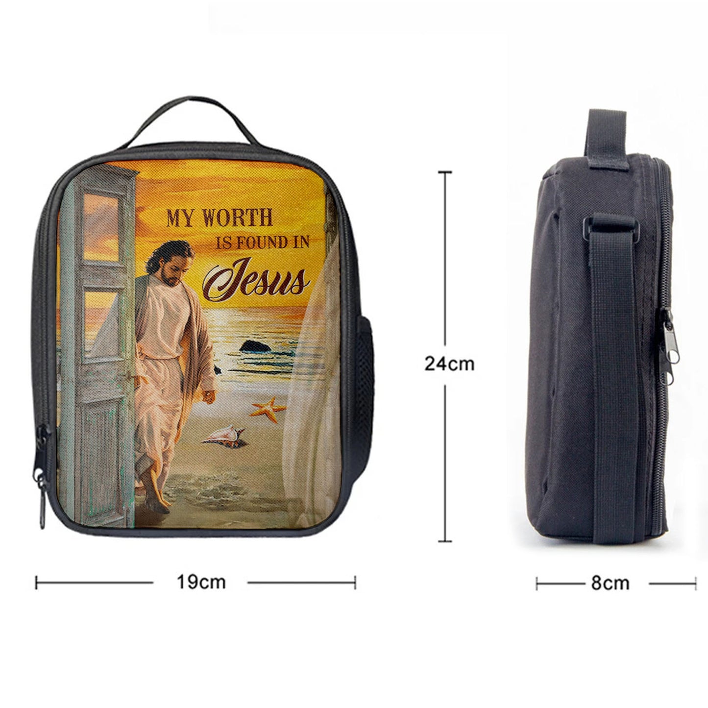 My Worth Is Found In Jesus God Lunchbag, Jesus Christ Lunch Bag, Christian Lunch Bag