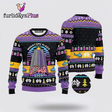 Nakatomi Plaza Ugly Christmas Sweater, Action Movie, Party 1988 Xmas Ugly Sweater ,Christmas Ugly Sweater For Men, Women