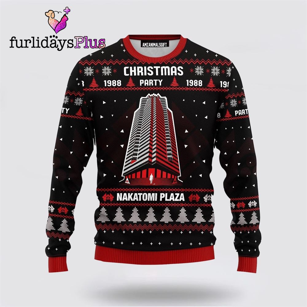 Nakatomi Plaza Ugly Christmas Sweater, Christmas 1988 Pattern Ugly Sweater ,Christmas Ugly Sweater For Men, Women