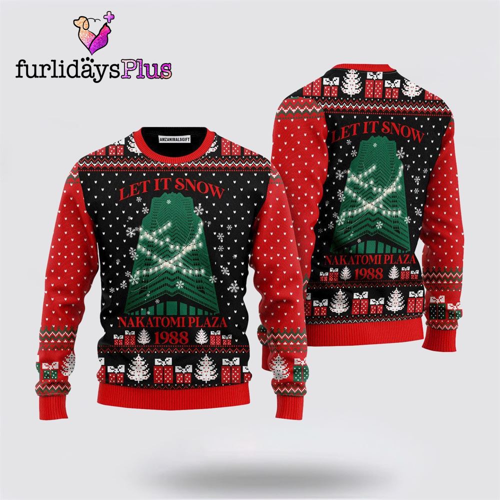 Nakatomi Towers 1988 Sweater Let it Snow ,Christmas Ugly Sweater For Men, Women