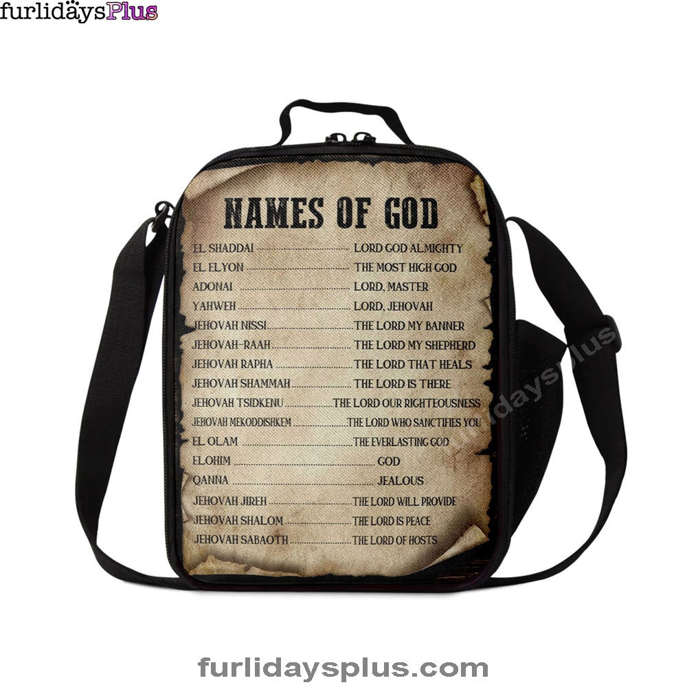 Names Of God Christian Lunchbag, Bible Verse Lunch Bag, Scripture Lunchbag