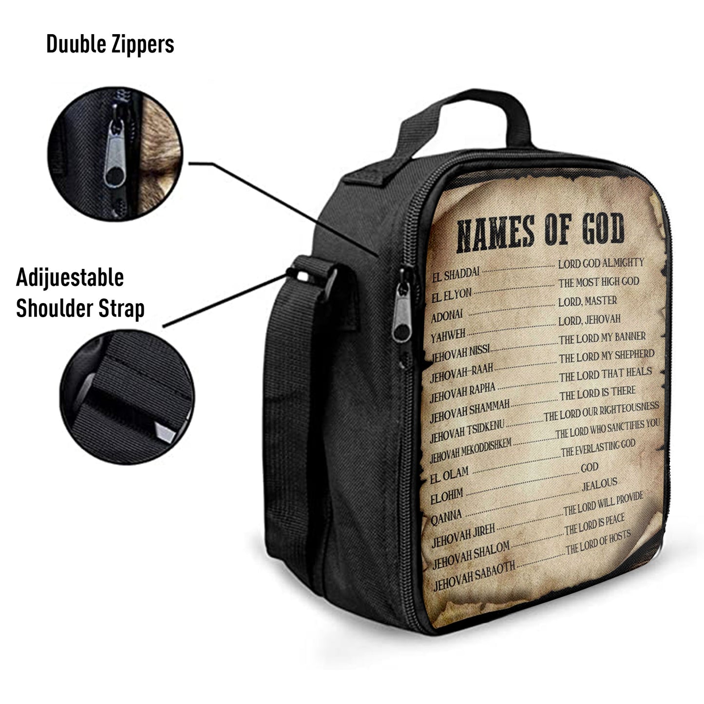 Names Of God Christian Lunchbag, Bible Verse Lunch Bag, Scripture Lunchbag