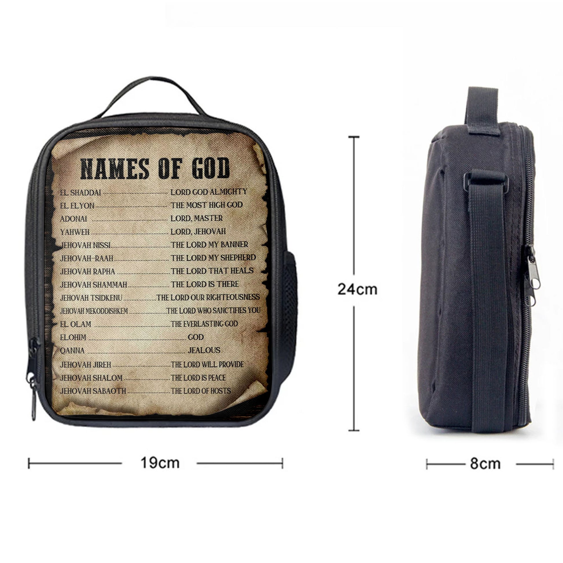 Names Of God Christian Lunchbag, Bible Verse Lunch Bag, Scripture Lunchbag