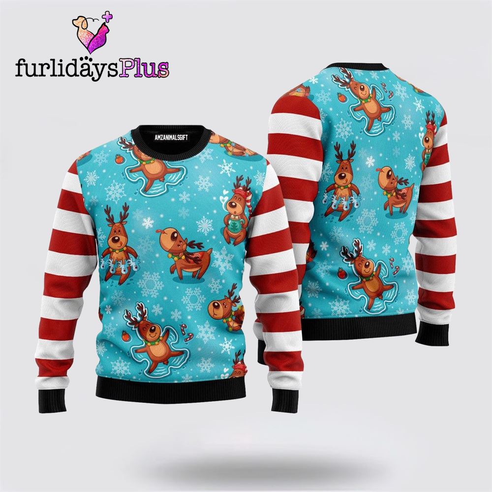 Naughty Reindeer Ugly Sweater ,Christmas Ugly Sweater For Men, Women