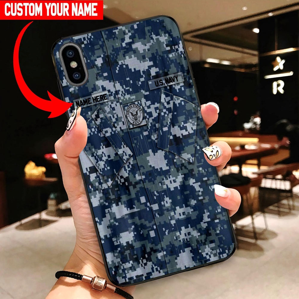 Navy Phone Case, Custom Normal Phone Case United States Navy TC9 All Over Printed, Military Phone Cases