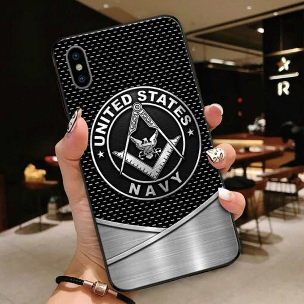 Navy Phone Case, Normal Phone Case All Over Printed United States Navy Freemason, Military Phone Cases