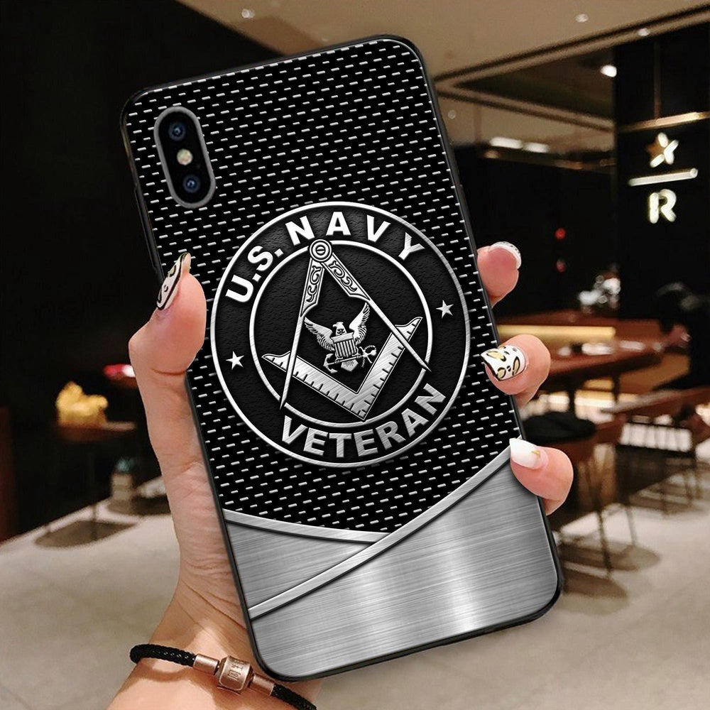 Navy Phone Case, Normal Phone Case All Over Printed United States Navy Veteran Freemason, Military Phone Cases