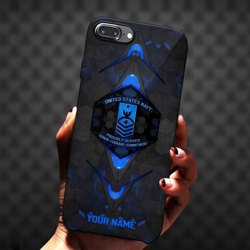 Navy Phone Case, Us Navy Sport Style Phone Case, Custom Name And Rank, Military Phone Cases