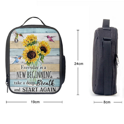 New Beginnings Hummingbirds Sunflowers Lunchbag, Inspirational Lunchbag & , Encouragement Gifts For Women Woman