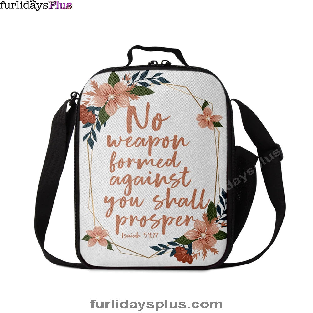 No Weapon Formed Against You Shall Prosper Isaiah 5417 Lunchbag, Bible Verse Lunch Bag, Scripture Lunchbag