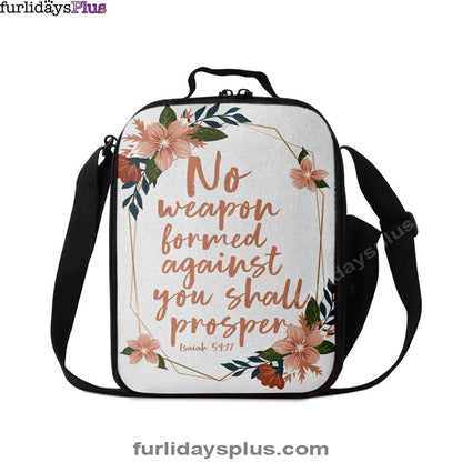 No Weapon Formed Against You Shall Prosper Isaiah 5417 Lunchbag, Bible Verse Lunch Bag, Scripture Lunchbag
