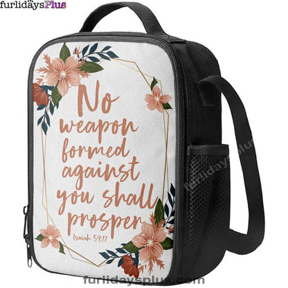 No Weapon Formed Against You Shall Prosper Isaiah 5417 Lunchbag, Bible Verse Lunch Bag, Scripture Lunchbag
