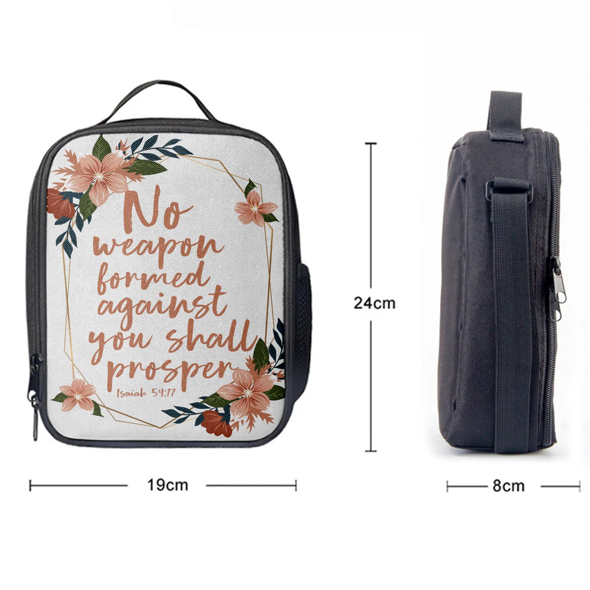 No Weapon Formed Against You Shall Prosper Isaiah 5417 Lunchbag, Bible Verse Lunch Bag, Scripture Lunchbag