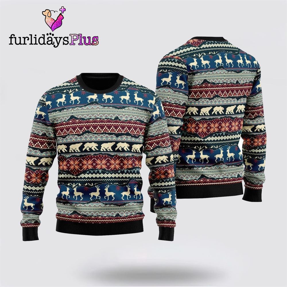 Nordic Style Fabric Patchwork Christmas Pattern Ugly Sweater ,Christmas Ugly Sweater For Men, Women
