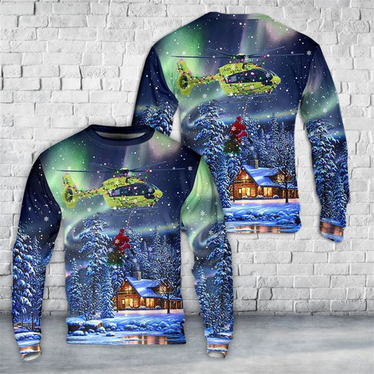 Norwegian Air Ambulance Airbus H145 helicopter Santa Ugly Christmas Sweater For Men And Women, Christmas Gift, Christmas Winter Fashion