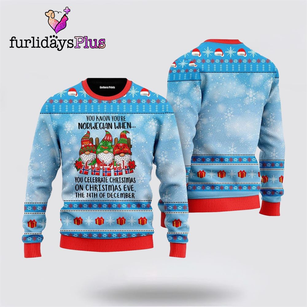 Norwegian Christmas Pattern Ugly Sweater ,Christmas Ugly Sweater For Men, Women