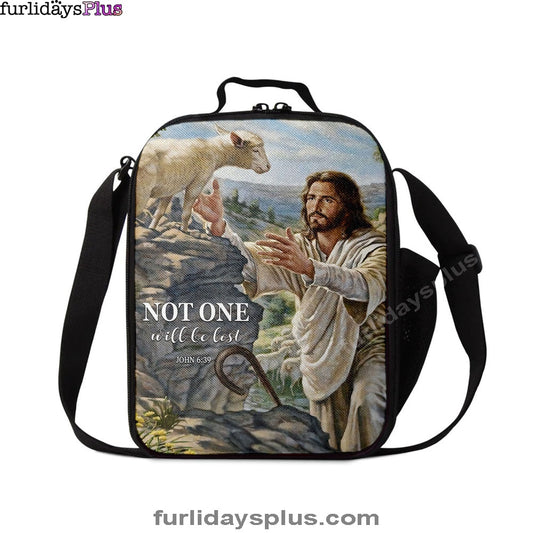 Not One Will Be Lost Jesus & Lamb Lunchbag, Jesus Lunch Bag, Christian Lunchbag