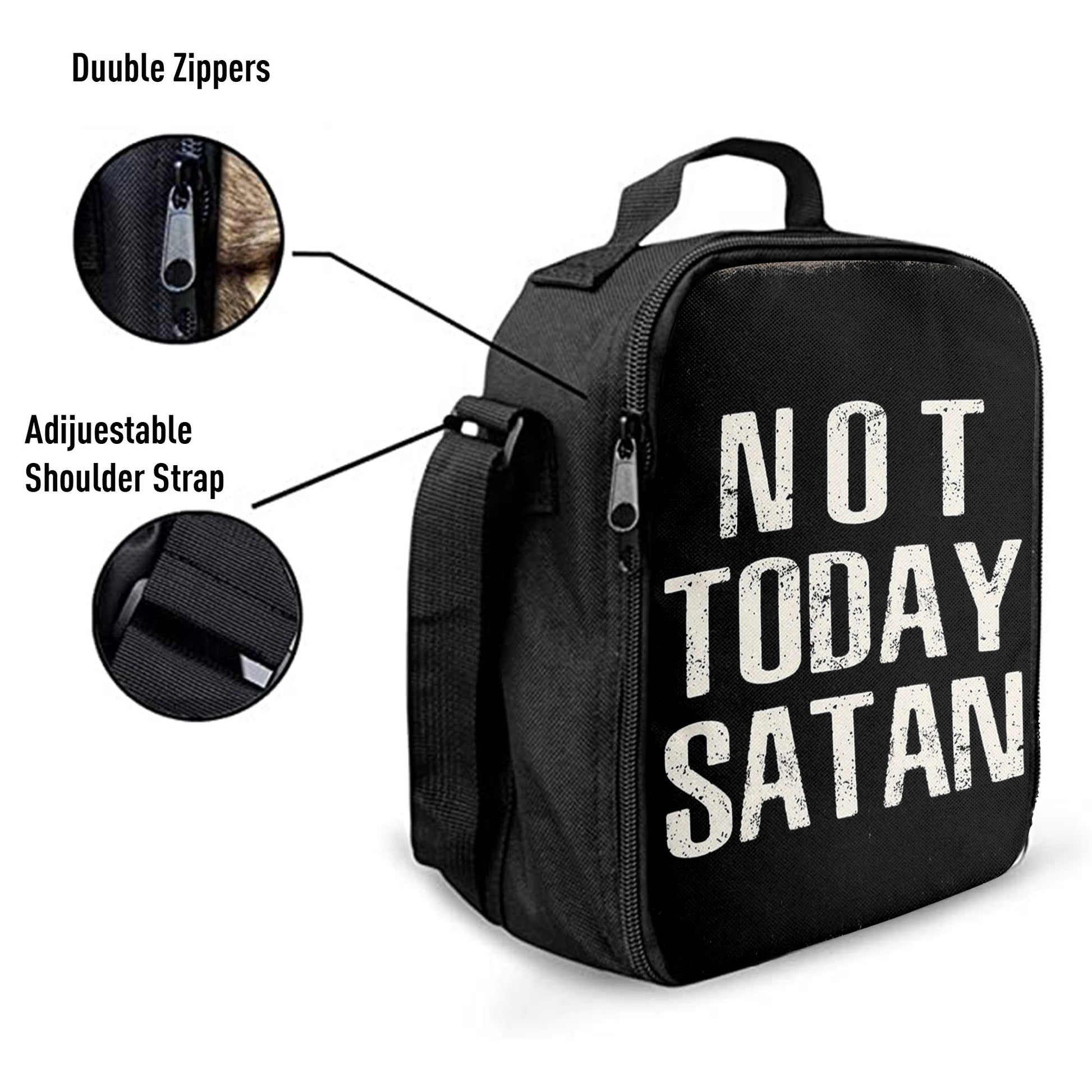 Not Today Satan Lunchbag, Christian Lunchbag