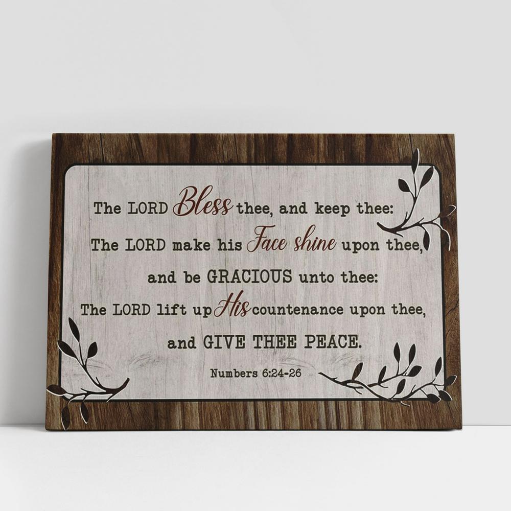 Numbers 624-26 The Lord Bless Thee And Keep Thee Wall Art Canvas, Christian Gifts Wall Art Decor, Scripture Canvas Prints