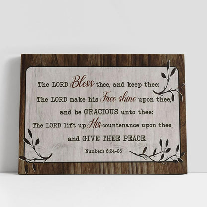 Numbers 624-26 The Lord Bless Thee And Keep Thee Wall Art Canvas, Christian Gifts Wall Art Decor, Scripture Canvas Prints