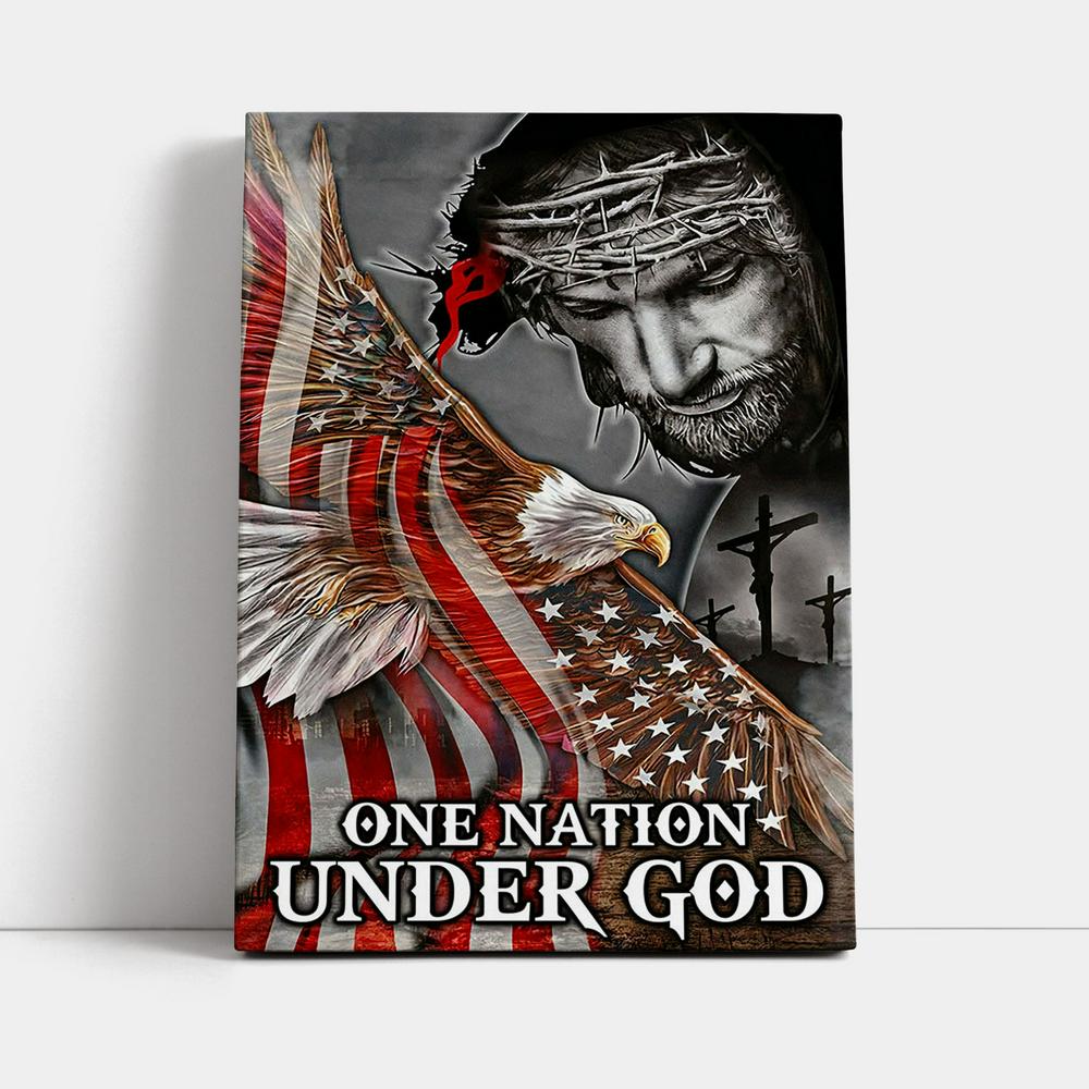 One Nation Under God Canvas Wall Art - Christian Wall Canvas - Religious Canvas Prints