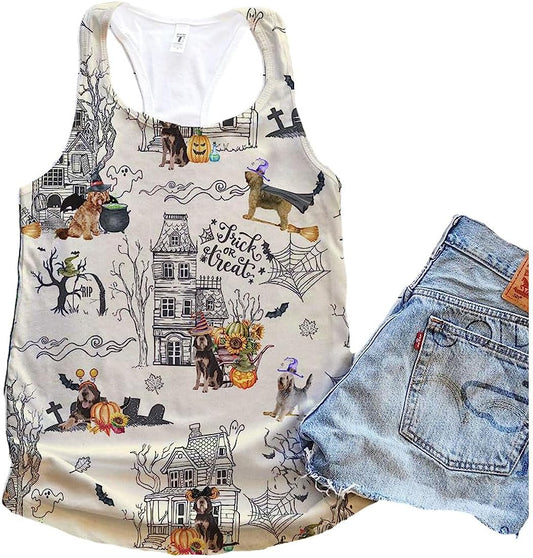 Otterhound Dog Trick Or Treat Halloween Town Tank Top - Summer Casual Tank Tops For Women - Gift For Young Adults