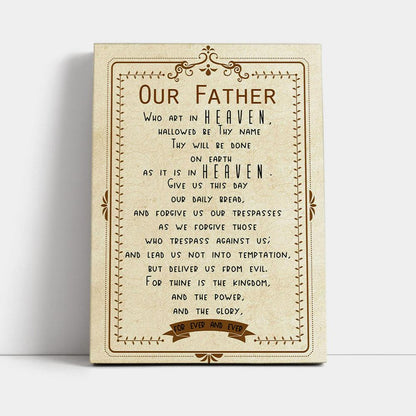 Our Father Who Art In Heaven Canvas Wall Art - Religious Wall Canvas - Christian Wall Decor