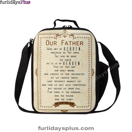 Our Father Who Art In Heaven Lunchbag, Religious Wall Lunchbag, Christian Lunch Bag