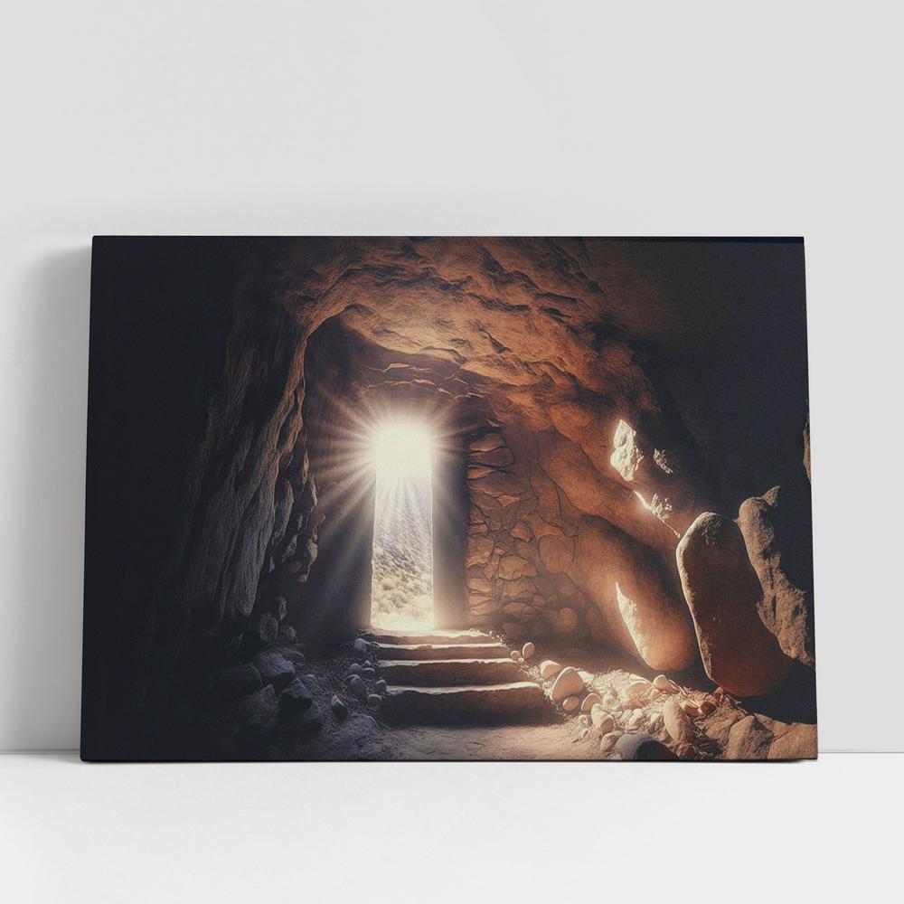 Passage Ancient Sacred Tomb Cave Canvas Pictures, Faith Art, Christian Gifts Canvas Wall Art Decor