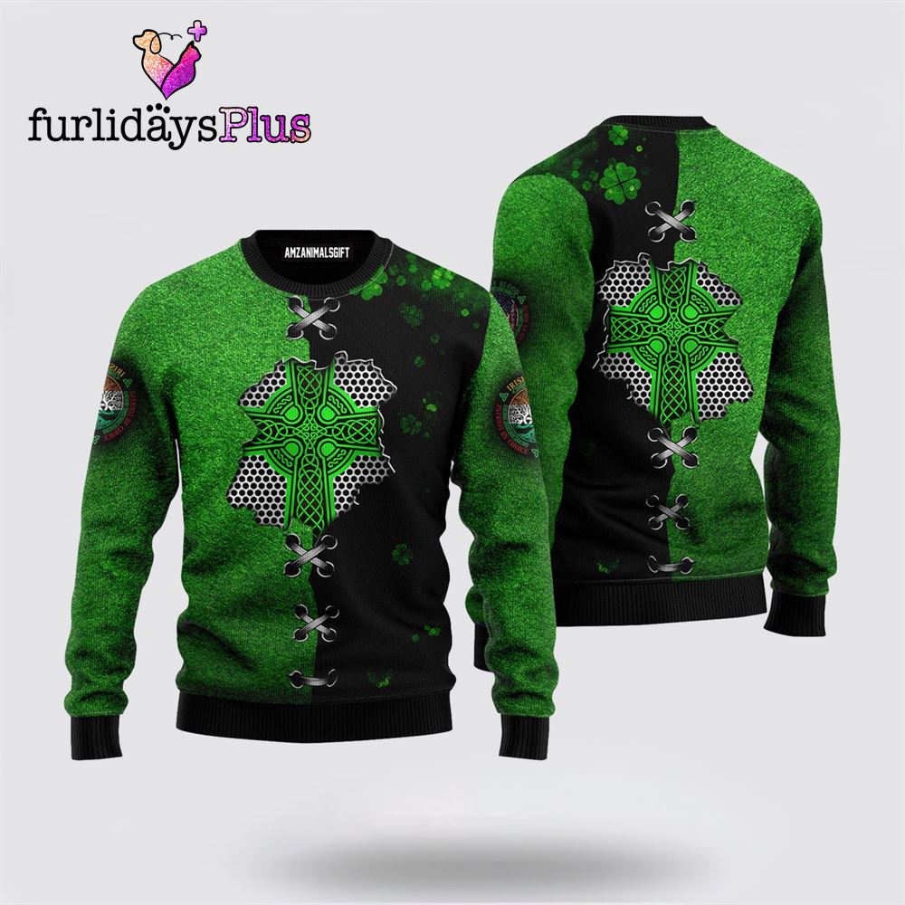 Patrickday Ugly Christmas Sweater, Irish St Patrick Celtic Knot Ugly Christmas Sweater ,Christmas Ugly Sweater For Men, Women