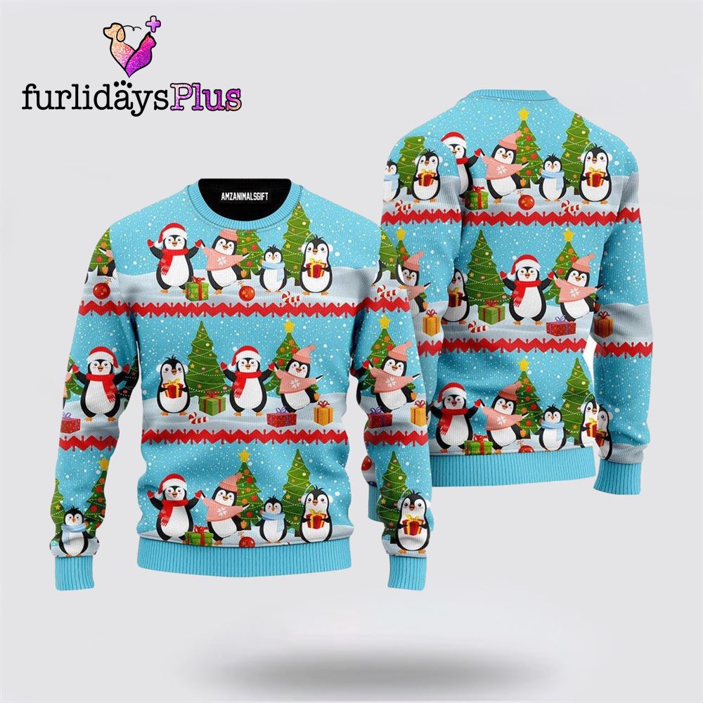 Penguin Christmas Pattern Ugly Sweater ,Christmas Ugly Sweater For Men, Women