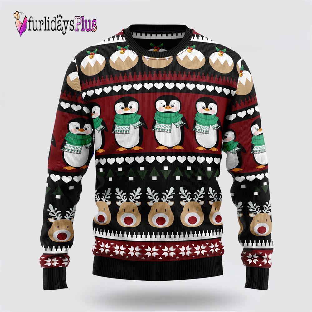 Penguin Group Ugly Christmas Sweater, Sweater Gifts For Pet Lover