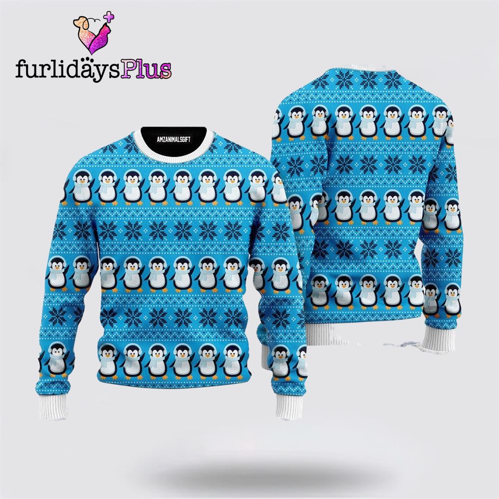 Penguins Let It Snow Ugly Sweater ,Christmas Ugly Sweater For Men, Women