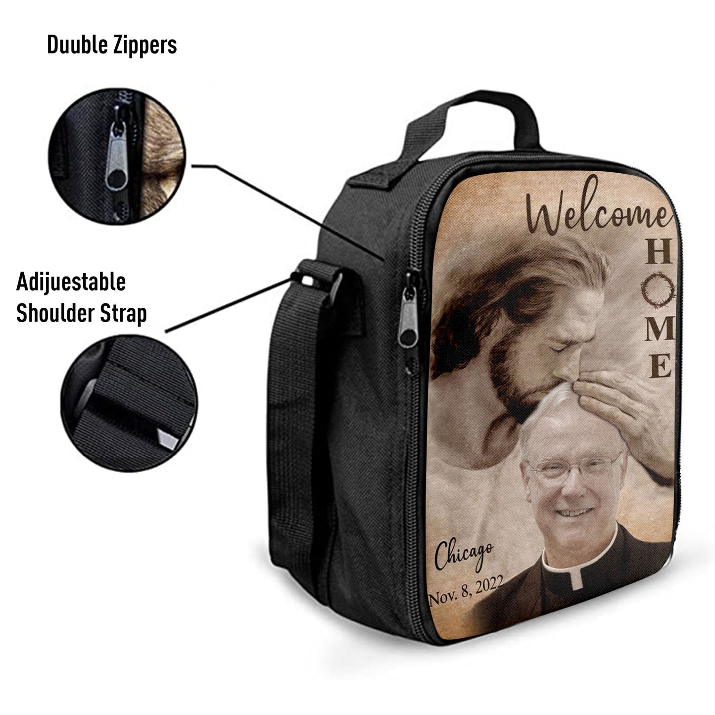 Personalized Lunchbag Safe In God's Arms, Custom Welcome Home Lunchbag, Digital File