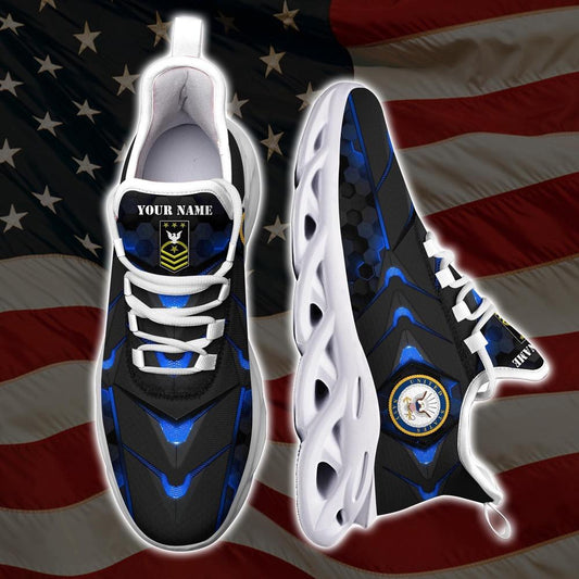 Personalized Military Shoes, US Navy Custom Name Clunky Sneakers, Veterans Shoes, Max Soul Shoes