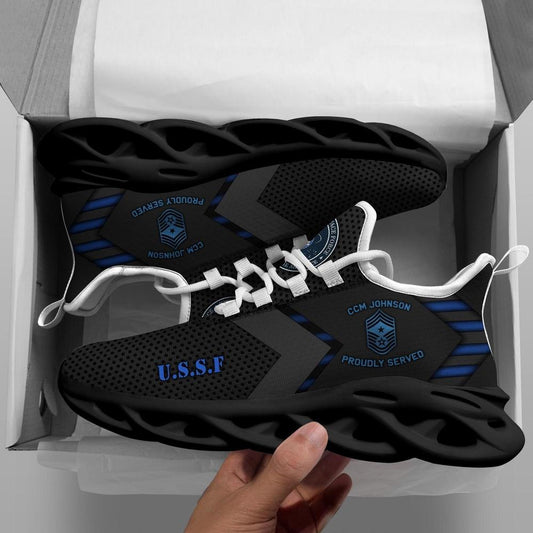 Personalized Military Shoes, US Space Force Custom Military Ranks Clunky Sneakers, Veterans Shoes, Max Soul Shoes