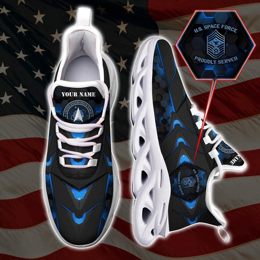 Personalized Military Shoes, US Space Force Veteran Clunky Sneakers, Veterans Shoes, Max Soul Shoes