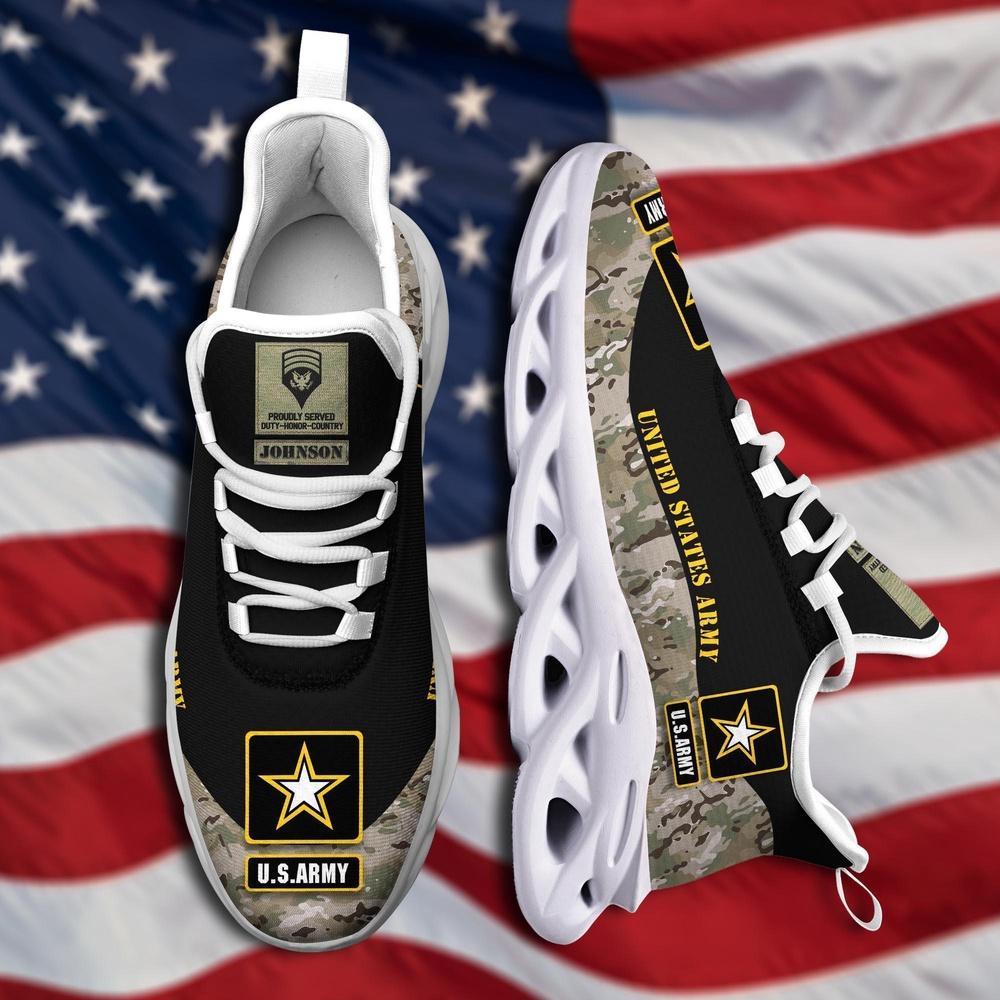 Personalized Military Shoes, Us Army Military Clunky Sneaker Camo Style, Veterans Shoes, Max Soul Shoes, Veterans Clunky Shoes