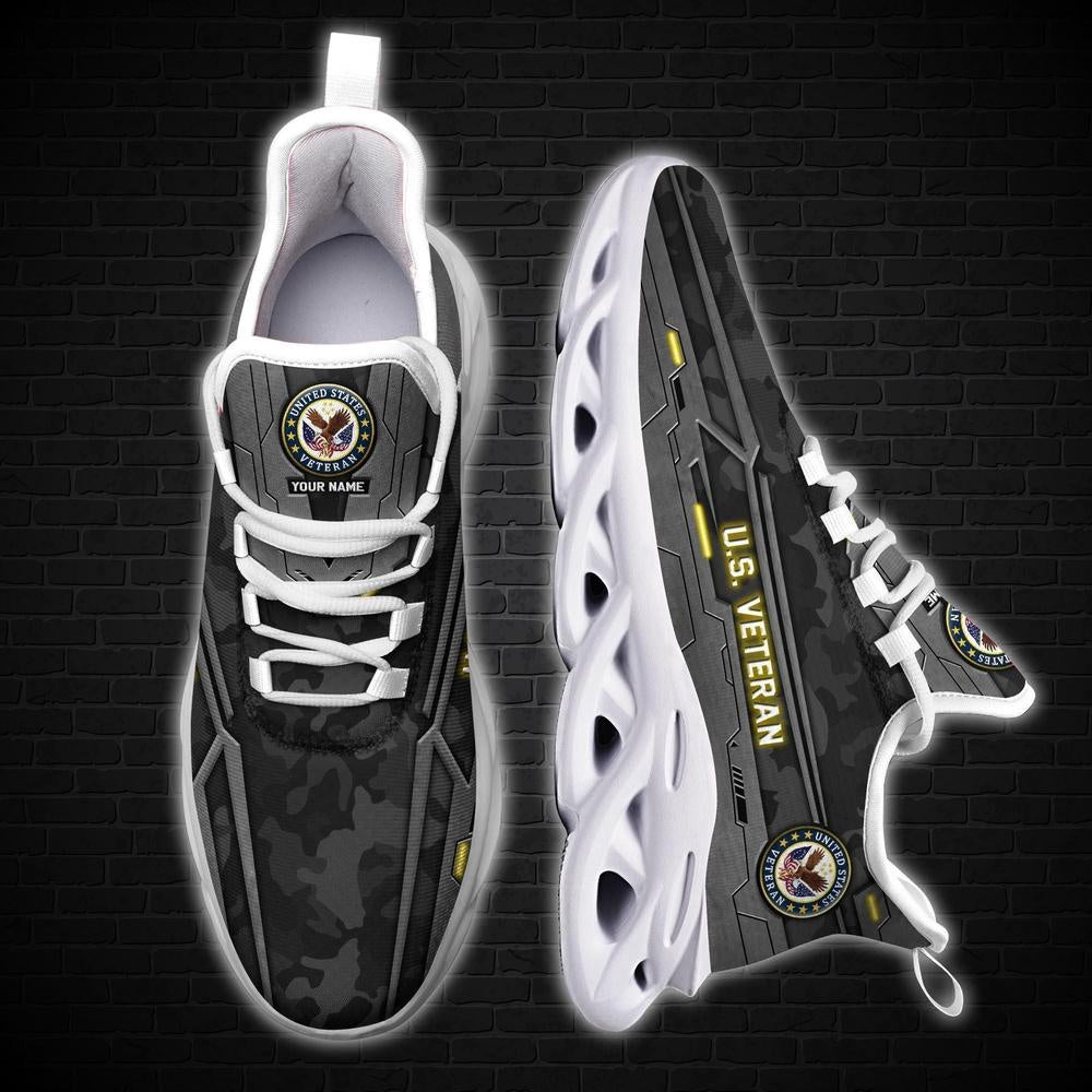 Personalized Military Shoes, Us Veterans Military Shoes Clunky Sneakers, Veterans Shoes, Max Soul Shoes