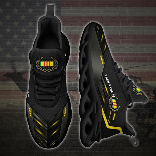 Personalized Military Shoes, Vietnam Veteran Military Sneaker Boots Patriotic Shoes Clunky Sneakers, Veterans Shoes, Max Soul Shoes