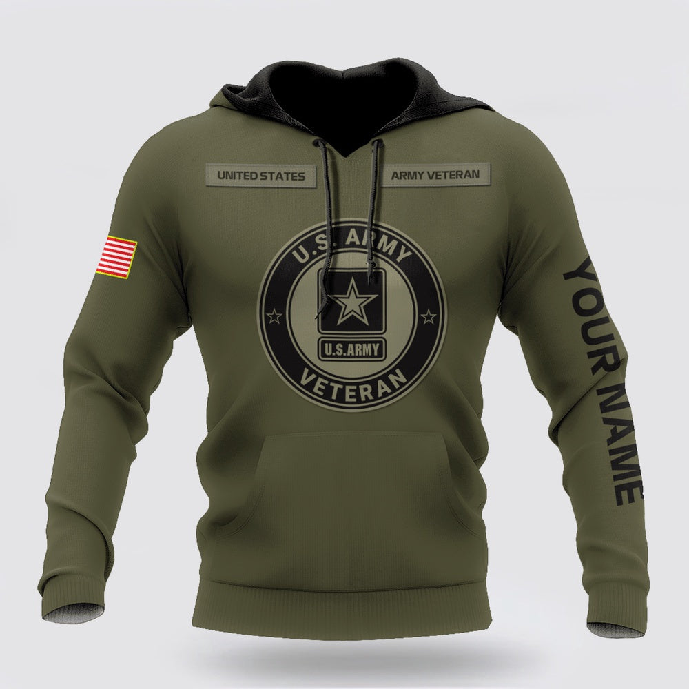 Us Army Hoodie, Personalized Name Us Army 3D All Over Printed Hoodies Hoodie
