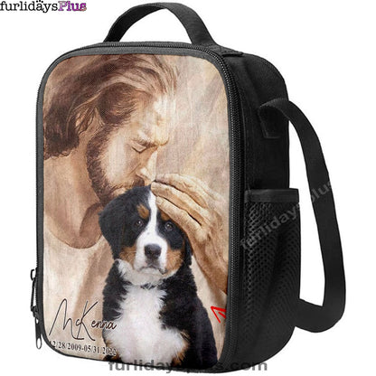Pet Memorial Art  Jesus Holding Dog Lunchbag  Dog Memorial Pictures  Dog Loss Gift  Custom Dog Pictures