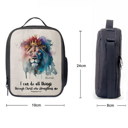 Philippians 413 I Can Do All Things Through Christ Personalized Lunchbag, Religious Lunchbag, Bible Lunch Bag