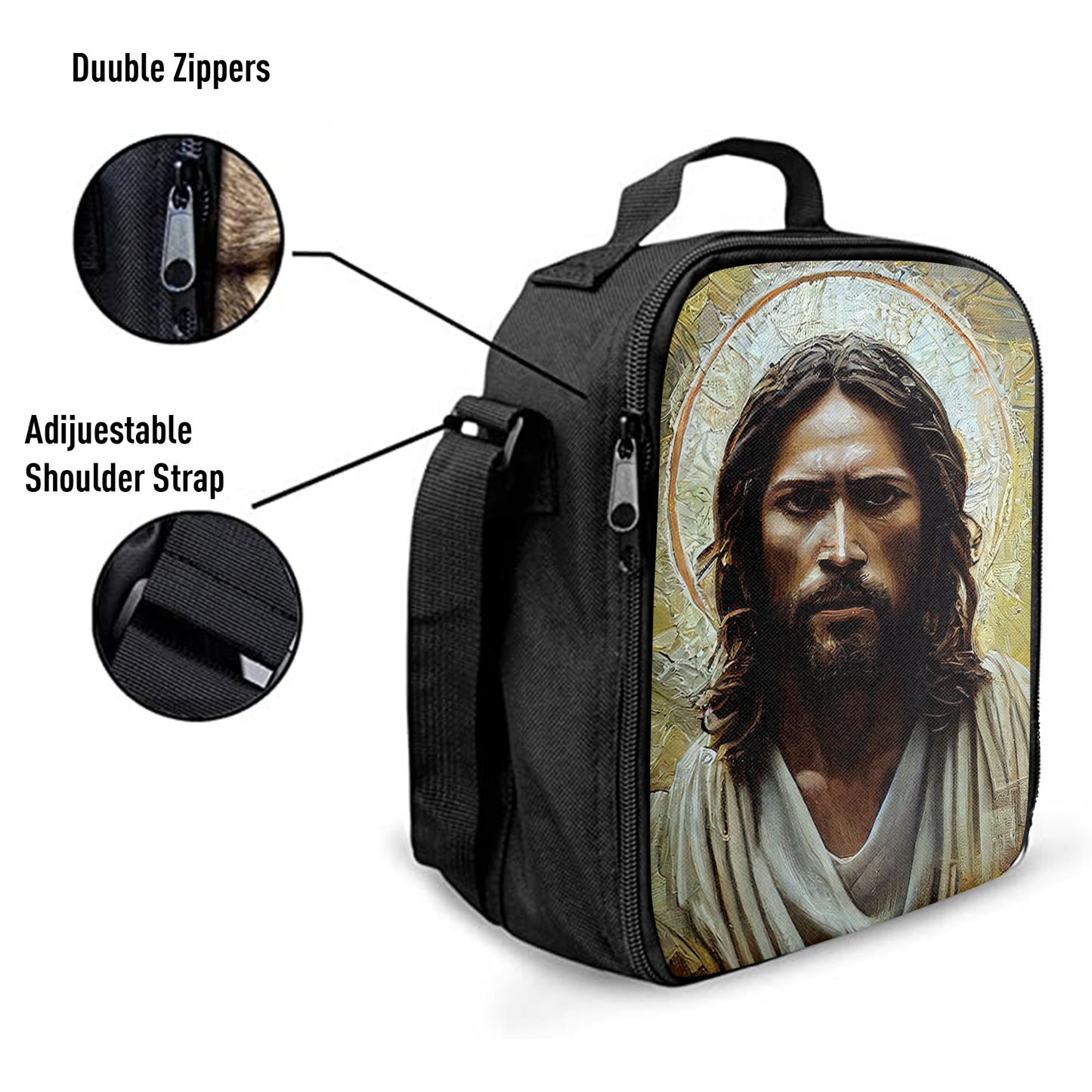 Portrait Of Jesus Christ Lunch Bag, Jesus Lunch Bag, Jesus Art, Christian Lunchbag