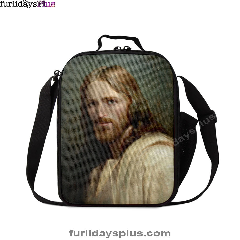 Portrait Of Jesus Christ Man Of Galilee Lunch Bag, Christian Lunchbag, Jesus Lunch Bag